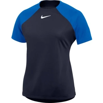 Image of NIKE DH9242 451 W NK DF ACDPR SS TOP K T shirt Women&#039;s OBSIDIAN/ROYAL BLUE/WHITE Size S