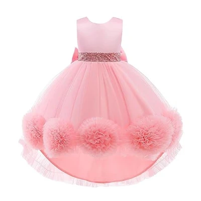 Image of Lito Angels Kids Flower Girl Bridesmaid High Low Dresses Wedding Party Outfit Fancy Ball Gown Occasion Dress Size 9 10 Years, Pink (Tag Number 150)