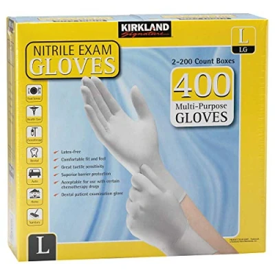 Image of Kirkland Signature Large Nitrile Gloves, 2 x 200 Pack