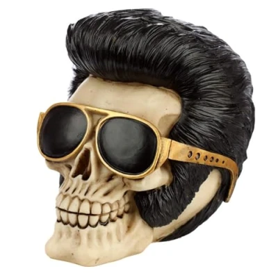 Image of Puckator The King Skull Ornament Home Decoration Ornaments Resin Accessories Living Room Human Skeleton Goth Gifts For Men