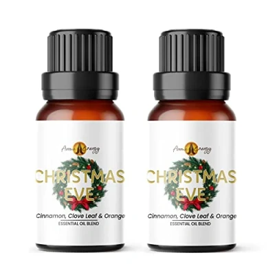 Image of Aroma Energy Christmas Eve Essential Oil Blend 20ml (2 x 10ml Bottles) Contains Cinnamon, Orange &amp; Clove 100% Pure Natural