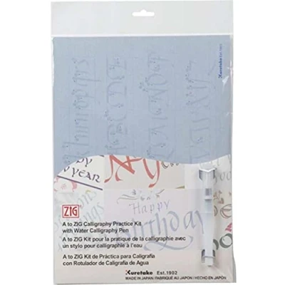 Image of Kuretake Calligraphy Practice Kit, Paper, Black, Large
