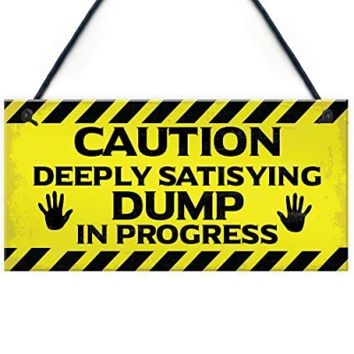 Image of RED OCEAN Funny Toilet Bathroom Warning Sign Novelty Decor Accessories Gifts Home Plaques