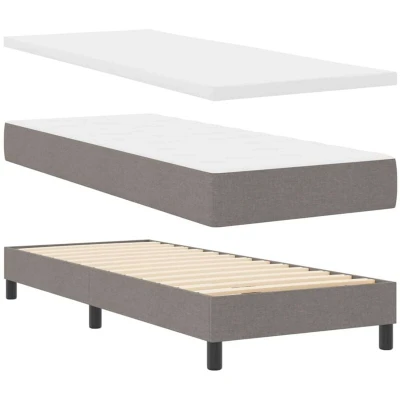 Image of vidaXL Box Spring Bed with Mattress Taupe 80x200 cm Fabric
