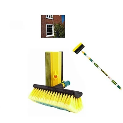 Image of hbk Heavy Duty Tri Section Extending Wash Brush 3 Metre Include Squeegee