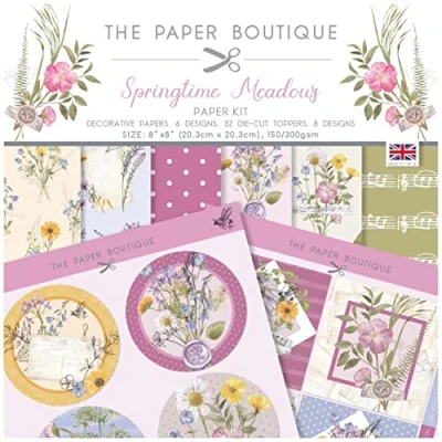 Image of The Paper Boutique Spring Meadows Kit, Multicoloured,8 x 8 inches,PB1840