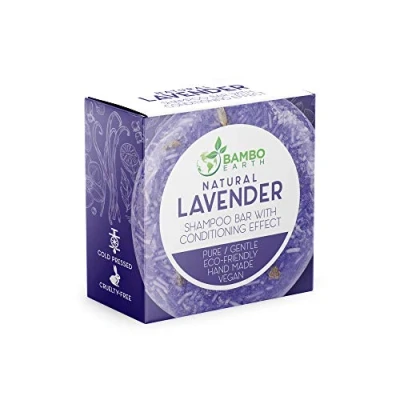 Image of Solid Shampoo Bar And Conditioner Effect Hair Soap Natural Bars For With Plant Based Essential Oils Zero Waste Biodegradable Packaging (Lavender)