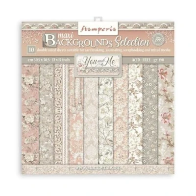 Image of Stamperia International Scrapbooking Pad You and Me Backgrounds, White, OSFA