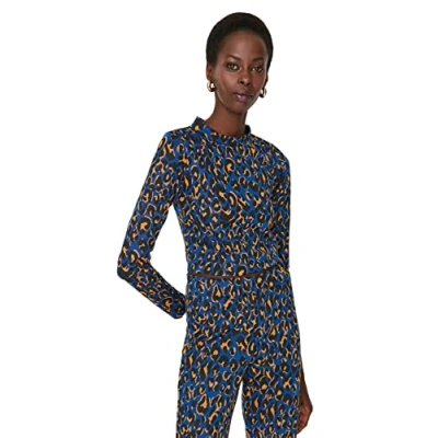 Image of Trendyol FeMan Slim fit Basic Standing Collar Knit Blouse Navy Blue