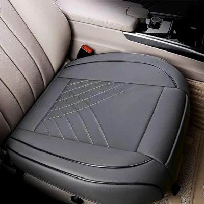 Image of kingphenix Premium PU Car Seat Cover Front Protector Works with 95% of Vehicles Padded, Anti Slip, Full Wrapping Edge (Dimensions: 21&#039;&#039; x 20.5&#039;&#039;) 1 Piece (Gray)