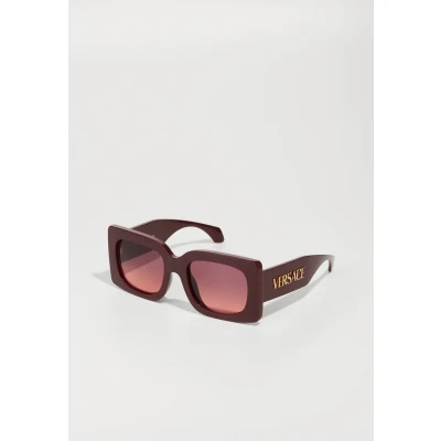 Image of Versace Woman VE4496U 551520 Sunglasses Injected Violet Pink Squared Normal Shaded