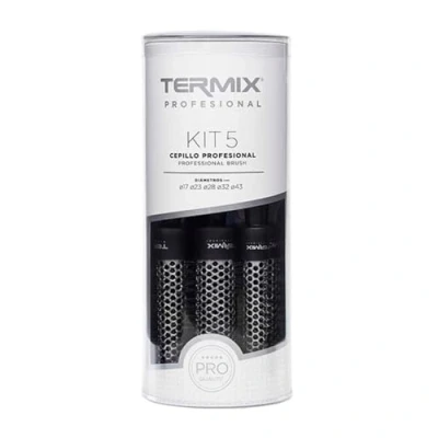 Image of Pack Termix Profesional hairbrush Aluminum thermal with nylon bristles, ideal for all types of hairstyles it includes 5 diametres Ã˜ 17, 23, 28 , 32 43 mm