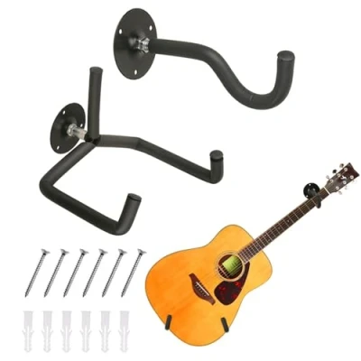 Image of TTCR II Guitar Wall Mount Horizontal Hanger, Acoustic Electric Classical Hooks Hangers Rack Stand, Metal Guitars Holder Bracket Display for Ukulele Banjo