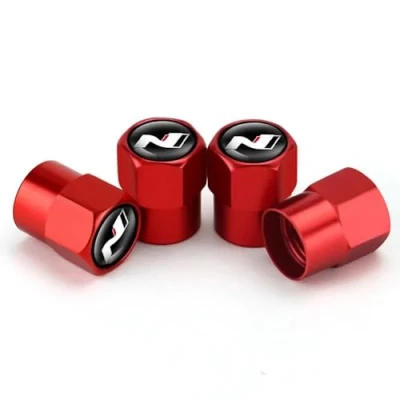 Image of SenhE 4PCS Screw On Tyre Valve Caps for Hyundai N LINE I20 I30 IX35 Tucson Elantra Kona Santafe Corrosion Resistant Dust Proof Leak Car Accessories,E
