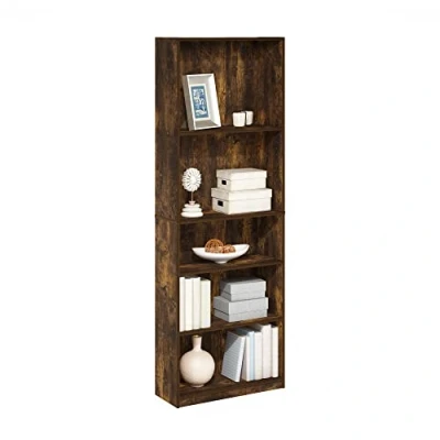 Image of FURINNO JAYA Simply Home 5 Shelf Bookcase, Amber Pine