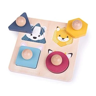 Image of Bigjigs Toys, FSC® Certified Woodland Animal Puzzle, Wooden Baby Jigsaw, Jigsaw Toddler Shapes, Toys
