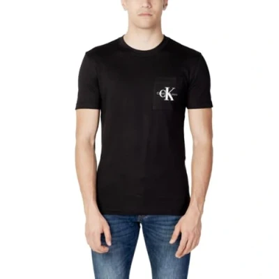 Image of Calvin Klein Jeans CORE Monogram Pocket Print Tshirt, Men&#039;s, Size: XXL, Black