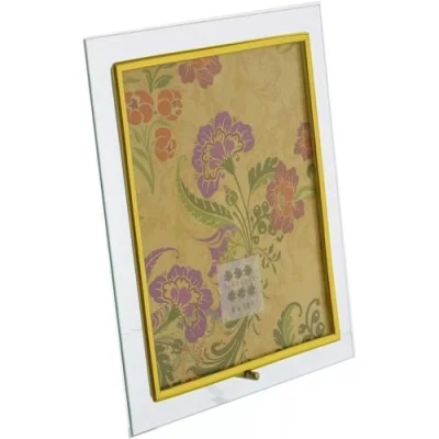 Image of Sixtrees Flat Bevelled Glass Gold 10x8 Inch Photo Frame Vertical
