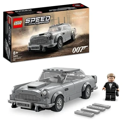 Image of LEGO 76911 Speed Champions 007 Aston Martin DB5 James Bond Replica Toy Car Model Kit Kids With Minifigure, No Time To Die Movie Collectible Set