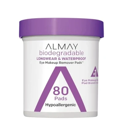 Image of Almay Eye Makeup Remover Pads, Longwear &amp; Waterproof 80 Ea (Pack Of 4)