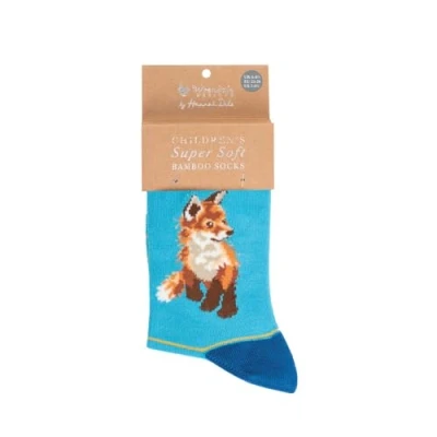Image of Wrendale Designs &#039;&#039;Born to be Wild&#039; fox Children&#039;s Socks Size 6 8 1/2