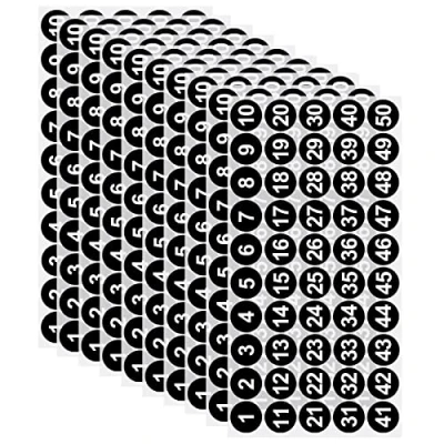 Image of 10 Sheets 1 to 50 Number Stickers Vinyl Consecutive Waterproof Labels for Sorting, Organizing, Storage Boxes, Lockers, Indoor&amp; Outdoor, Office&amp;School Supplies (Black, inch)