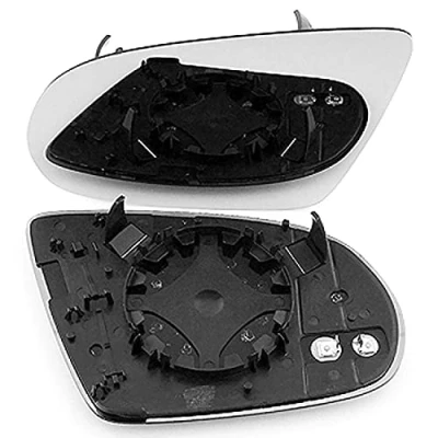 Image of Clip on Heated Base Convex Wing Mirror Glass fits Audi A8 2011 to 2017 Left Passenger Side
