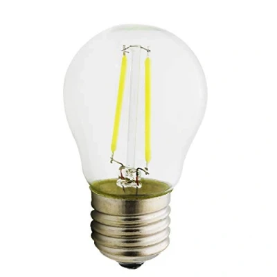 Image of 2W G45 Globe LED Filament Light Bulb Cool White 6000K Edison Screw E27 Cap Antique Clear Glass Bulb, 25W Incandescent Lamps Equivalent