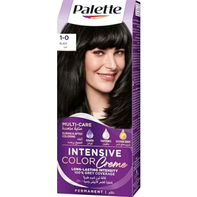 Image of Schwarzkopf Palette Intensive Permanent Colour Cream Hair 1 0 Black 100 ML