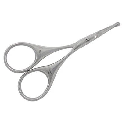 Image of Suvorna Hairpal H15 Premium Nose Hair Scissors with Curved Safety Blades &amp; Rounded Tip for Trimming Small Details Facial Hair, Ear Trimmer, Eyebrow Grooming Nasal Men