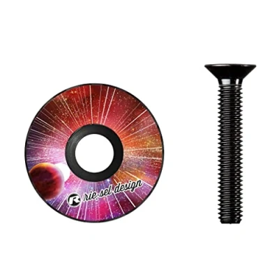 Image of Riesel Design STEM Cap High end Carbon Bicycle Steering + Anodised Aluminium Screw 6 g!!!! Size 1 1/8&quot; Space