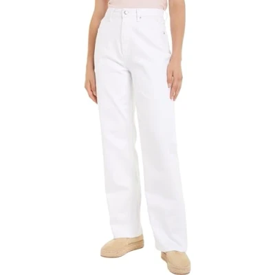 Image of Tommy Hilfiger Women Jeans Relaxed Straight High Waist, White (Th Optic White), 27W/30L