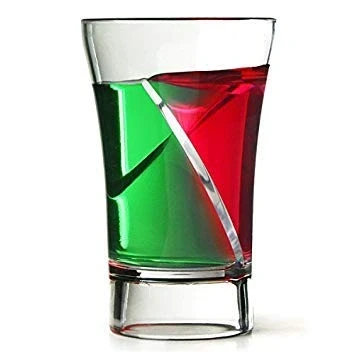 Image of Econ Siptail Twister Shot Glass 1oz / 30ml Set of 6 Plastic Twisted Glasses Holds 2 x 15ml Mini Cocktail Double