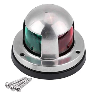 Image of Aramox 12V/24V LED Navigation Signal Light Marine Boat Stainless Steel Red and Green Lamp Yacht Accessory Tools