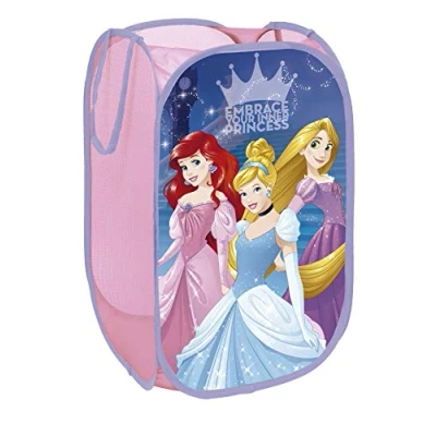 Image of Superdiver Disney Pop Up Laundry Basket Toy Box Storage Clothes for Children 23x14x14 inches (Princesses)