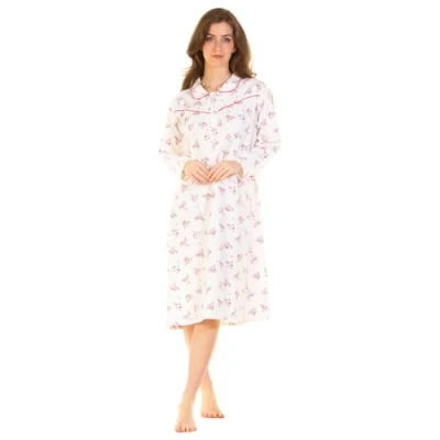 Image of Undercover Ladies &#039;Wincey Meadow&#039; Brushed Cotton Nightdress 1014 Pink 22 24