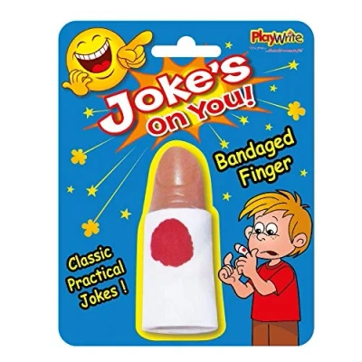 Image of Thumb with bandage Finger Prank Joke Fun Novelty Classic Practical Jokes!
