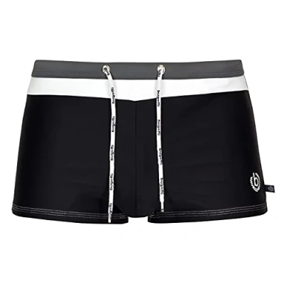 Image of Bugatti® Modern men&#039;s swimming trunks/swimming trunks with contrasting colours on the waistband Black XXX Large