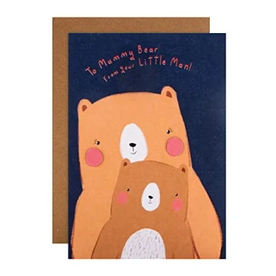 Image of Hallmark Mothers Day Card for Mummy from Son Cute Illustrated Bear Design