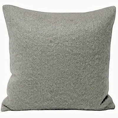 Image of Riva Paoletti Kendal Cushion Cover Light Grey Faux Mohair Fabric Knife Edging 100% Polyester 45 x 45cm (18&quot; 18&quot; inches) Designed in the UK