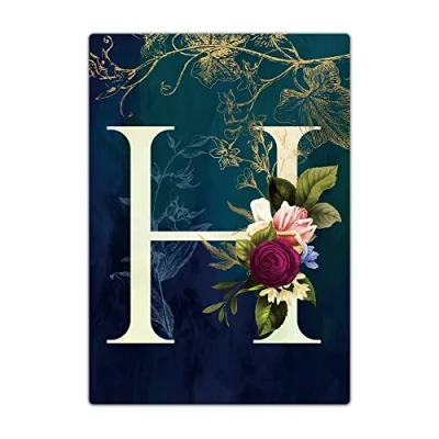 Image of Passport Holder Cover, PU Leather Travel Wallet Case Organiser for Passport, Business Cards, Credit Boarding Passes (Initial Letter H)