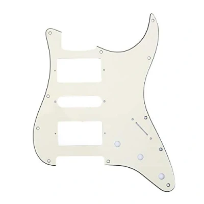 Image of Musiclily Pro 11 Hole HSH Strat Pickguard Guitar Scratch Plate for USA/Mexican Made Fender Standard Stratocaster Modern Style, 3Ply Cream