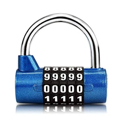 Image of Surplex 5 Digit Combination Padlock, Waterproof Antirust, Resettable Locks, Security Number Lock, for Outdoor Gym Home School Office Bicycle Suitcase Luggage Backpack