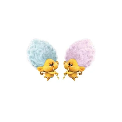 Image of STAR CUTOUTS SC1500 Cherub Blue and Pink Trolls World Tour Height 61cm Width 93cm, Solid, Multicolour, Regular