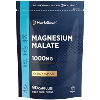 Image of Magnesium Malate Capsules 2000mg High Strength Supplement 90 Vegan by Horbaach
