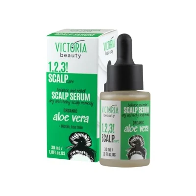 Image of Victoria Beauty Tea Tree Oil Scalp Serum Moisturiser for Dry and Itchy with Biotin, Menthol, Aloe Vera Hyaluronic Acid, 30ml