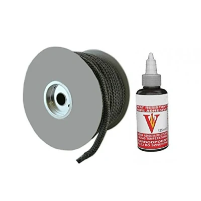 Image of Stove Rope Fire Door Oven Seal Thermal Wood Burner 8mm Black Various Lengths (2mtrs)