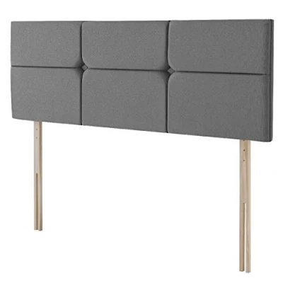 Image of Silentnight Castello Upholstered Headboard, Slate Grey Fabric, King