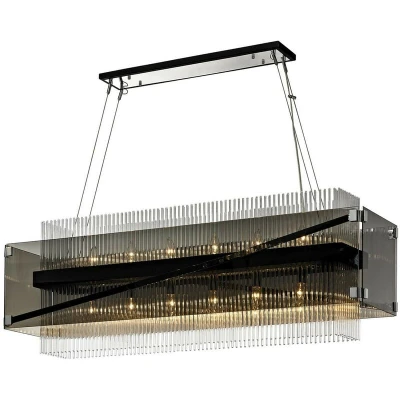 Image of Apollo 12 Light Linear Dark Bronze Polished Chrome, Glass