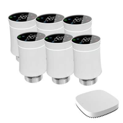 Image of Qiumi Zigbee Thermostat Radiator Valve, Tuya ZigBee3.0 Smart Programmable Thermostat, Temperature Heater, Alexa,Googlehome Voice Control